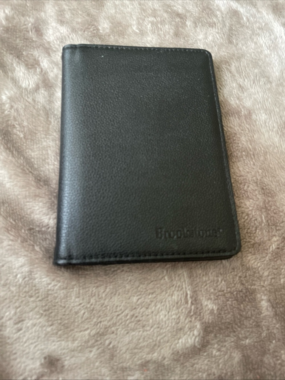 Black Leather Passport Holder - brookstone